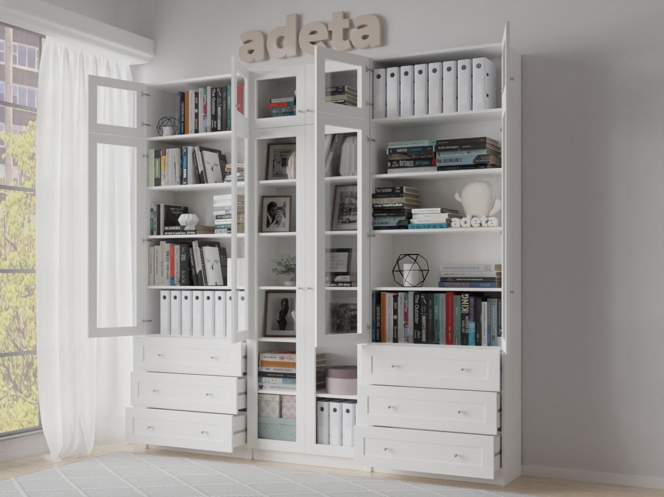 Изображение товара Книжный шкаф Билли 54 white ИКЕА (IKEA), 240x30x237 см на сайте adeta.ru