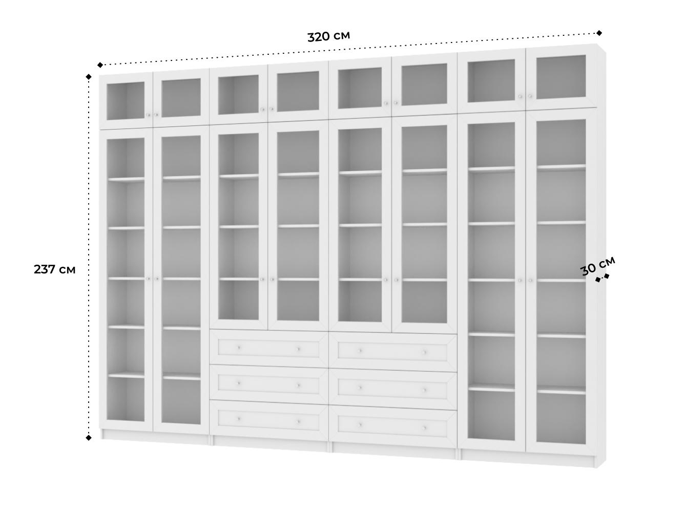 Изображение товара Книжный шкаф Билли 56 white ИКЕА (IKEA), 320x30x237 см на сайте adeta.ru
