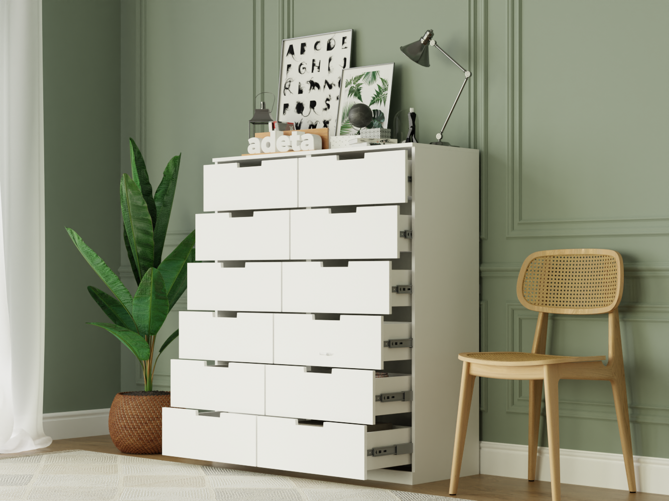 Изображение товара Комод Нордли 16 white ИКЕА (IKEA), 120x45x130 см на сайте adeta.ru