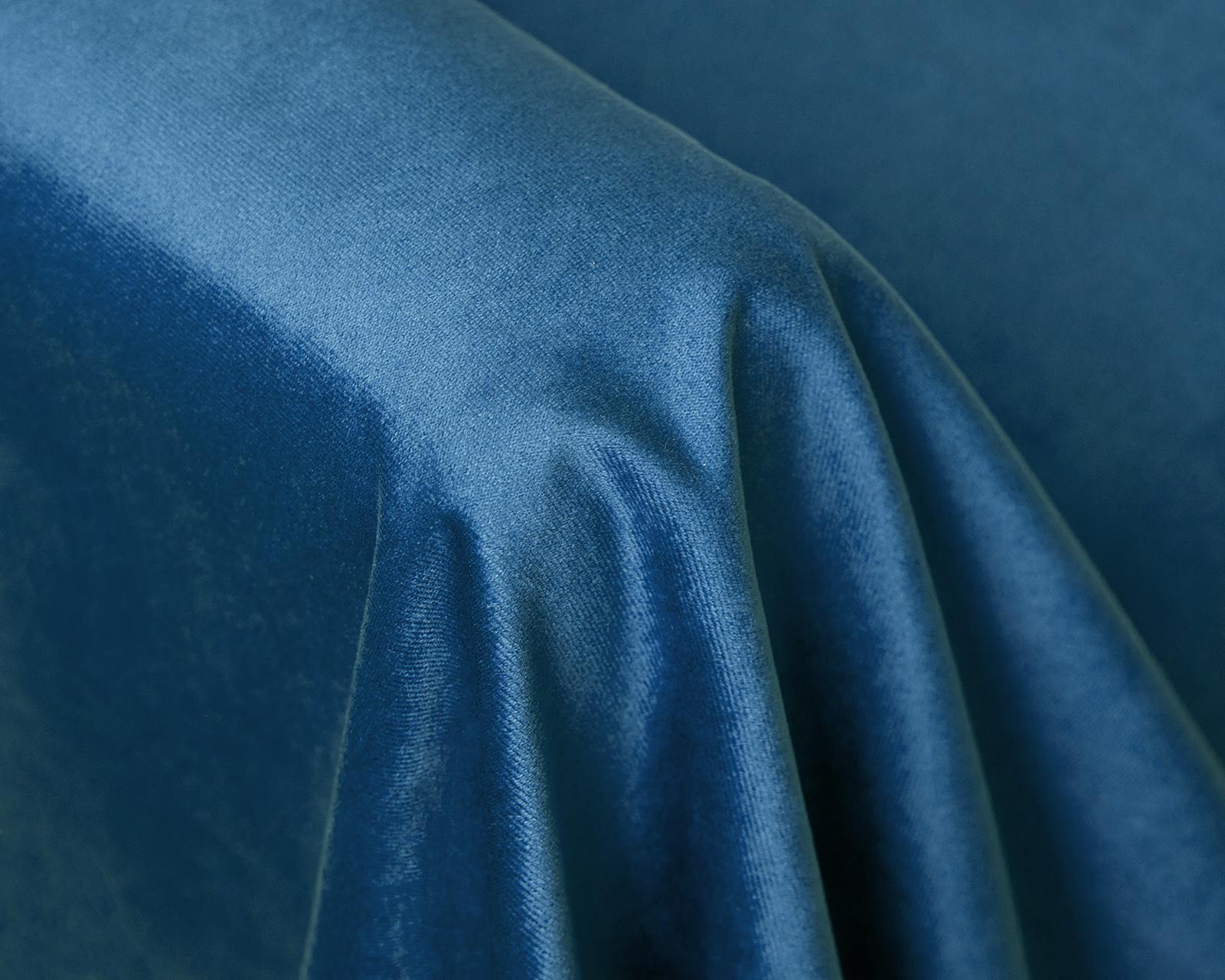 Изображение товара Кровать Альболоте синяя велюр 160х200, 160x200x110 см на сайте adeta.ru
