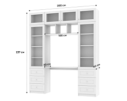 Изображение товара Книжный шкаф Билли 365 white ИКЕА (IKEA) с рабочим местом на сайте adeta.ru
